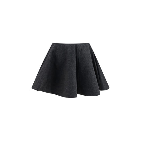 Ganni Gray Wool Oves Aries Midi Skirt