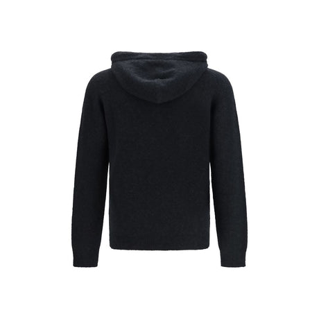 Roberto Collina Black Wool Oves Aries Hoodie