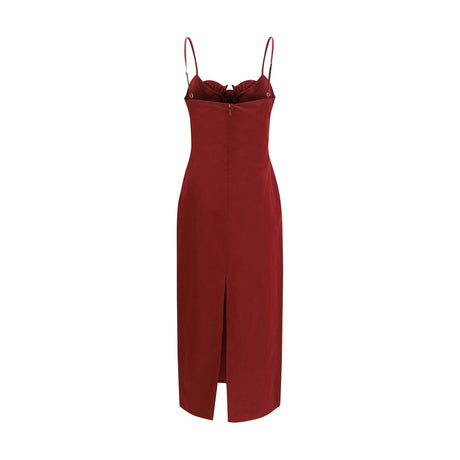 Magda Butrym Bordeaux Cotton Cocktail Dress