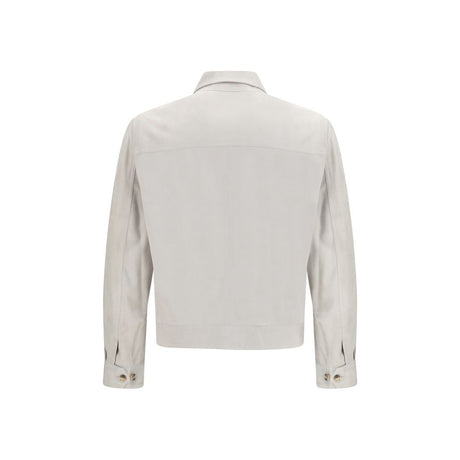 Brunello Cucinelli Beige Leather Leather Jacket
