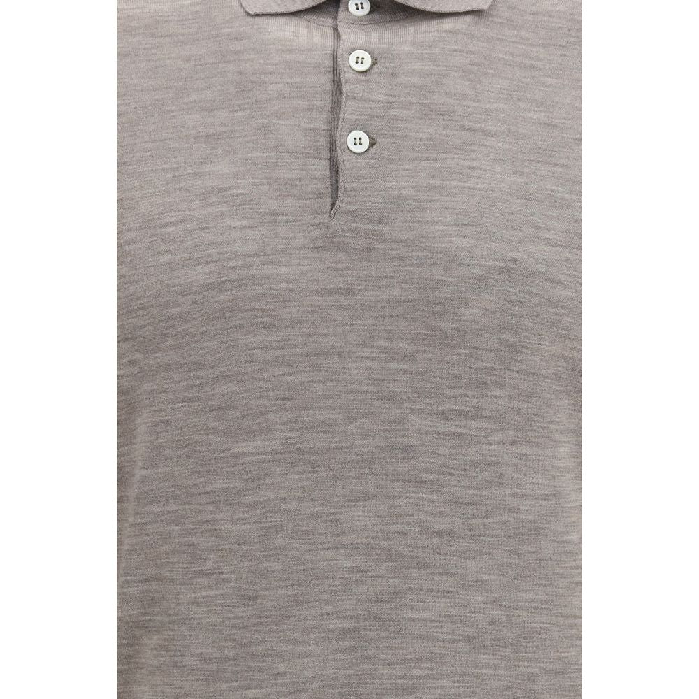 Brunello Cucinelli Gray Cashmere Polo Shirt