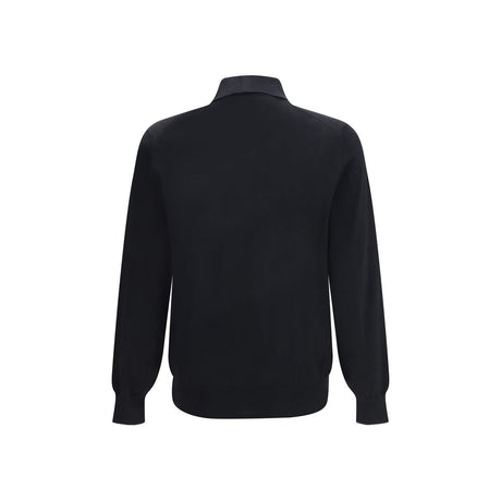 Brunello Cucinelli Black Cotton Polo Shirt