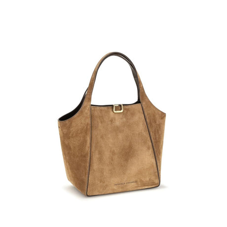 Brunello Cucinelli Beige Calf Leather Bos Taurus Backet Bag