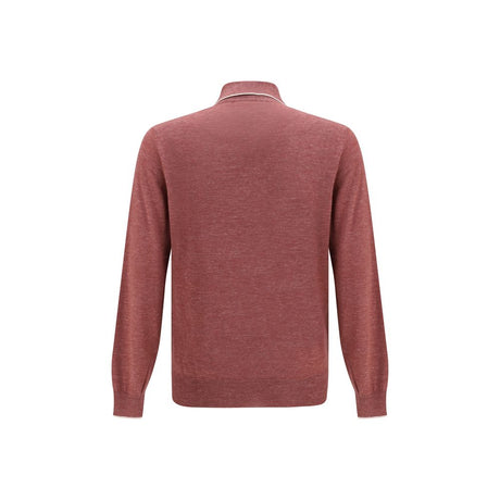 Brunello Cucinelli Bordeaux Cashmere Polo Shirt