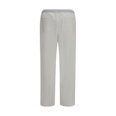 Brunello Cucinelli White Cotton Casual Pants