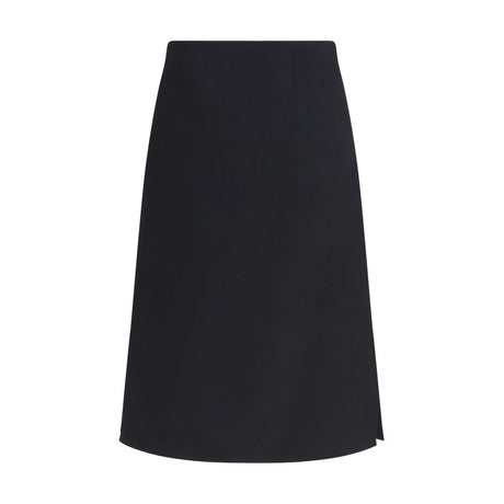 Fendi Black Wool Oves Aries Midi Skirt