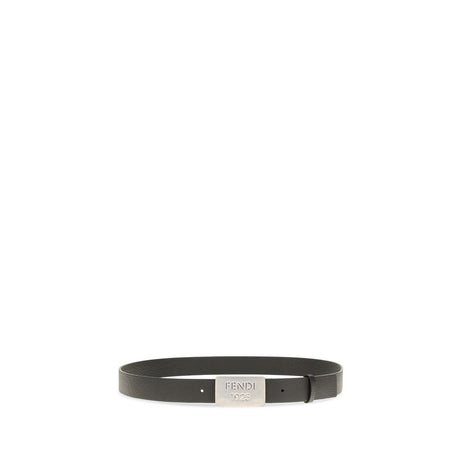 Fendi Black Calf Leather Bos Taurus Regular Belt