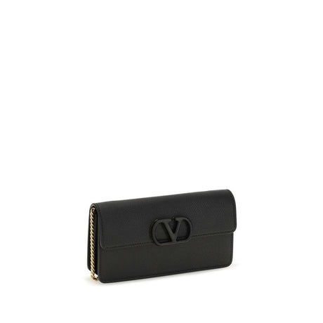Valentino Garavani Black Calf Leather Bos Taurus Wallet