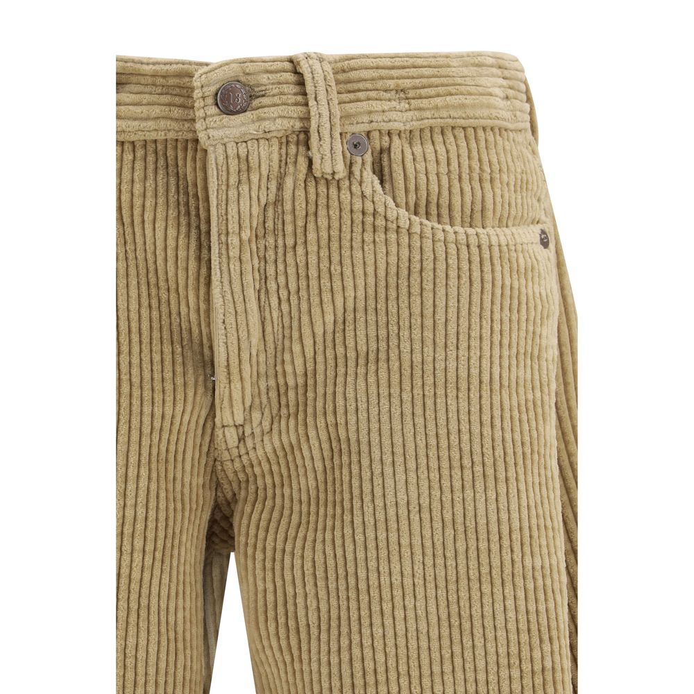 R13 Brown Cotton Relaxed Fit Jeans