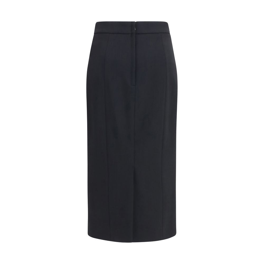 Dolce & Gabbana Black Wool Oves Aries Long Skirt