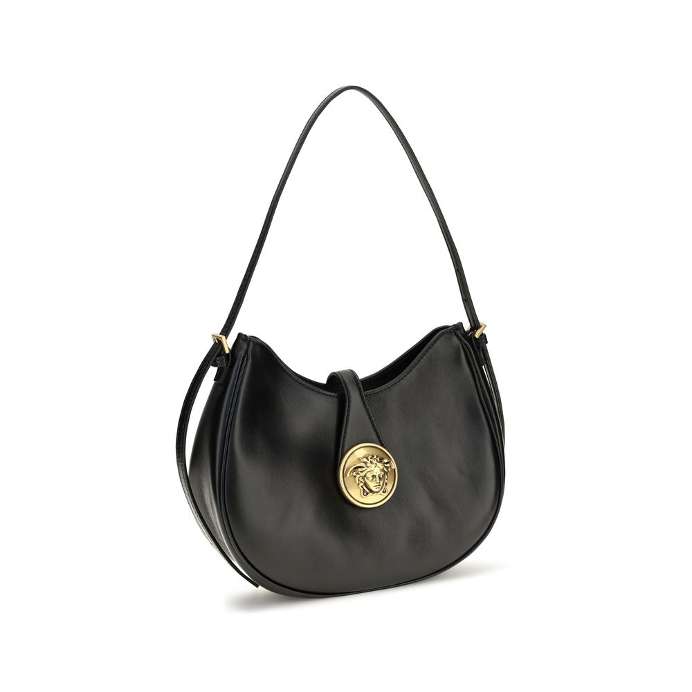 Versace Black Calf Leather Bos Taurus Shoulder Bag