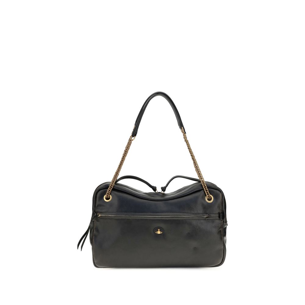 Vivienne Westwood Black Calf Leather Bos Taurus Shoulder Bag