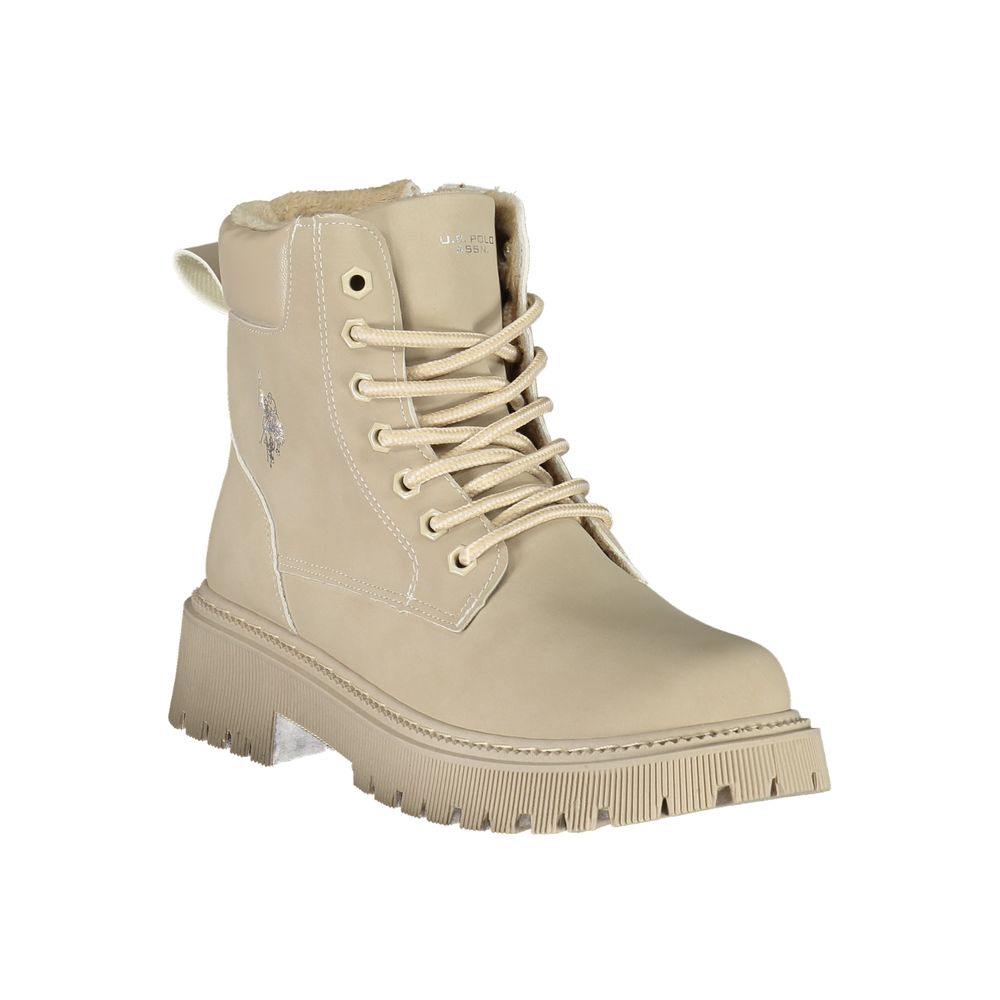 U.S. POLO ASSN. Beige Polyester Ankle Boots