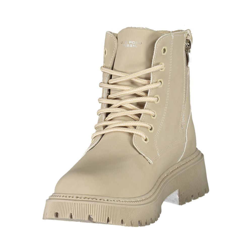 U.S. POLO ASSN. Beige Polyester Ankle Boots