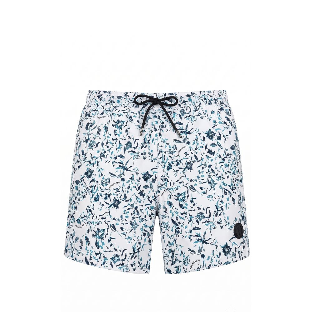 Trussardi Beachwear Hvide Polyester Herre Badeshorts