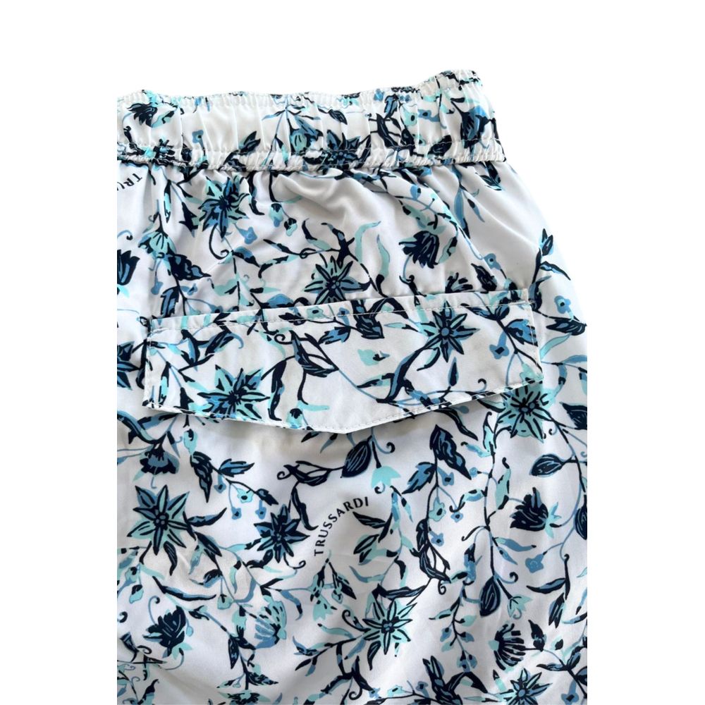 Trussardi Beachwear Hvide Polyester Herre Badeshorts