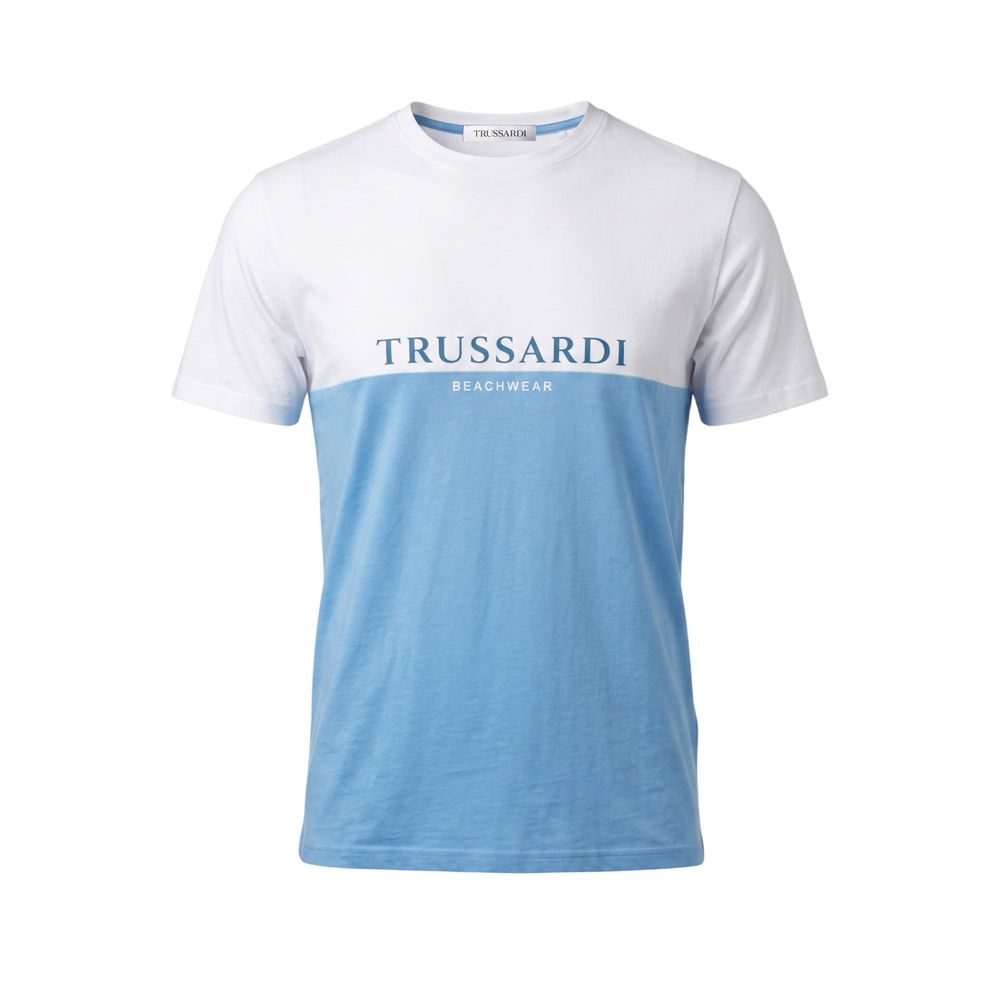 Trussardi Beachwear Lyseblå Bomuld Herre T-shirt