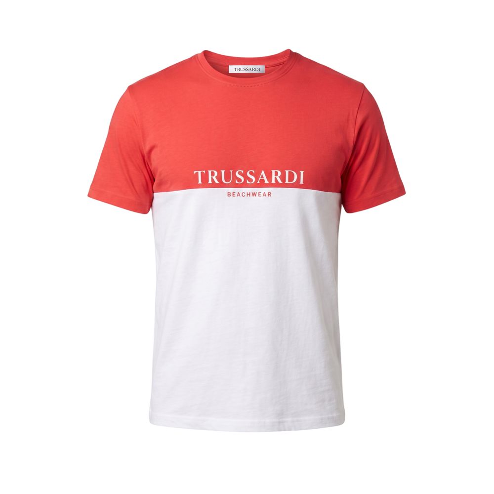 Trussardi Beachwear Hvid Polyester Herre T-shirt