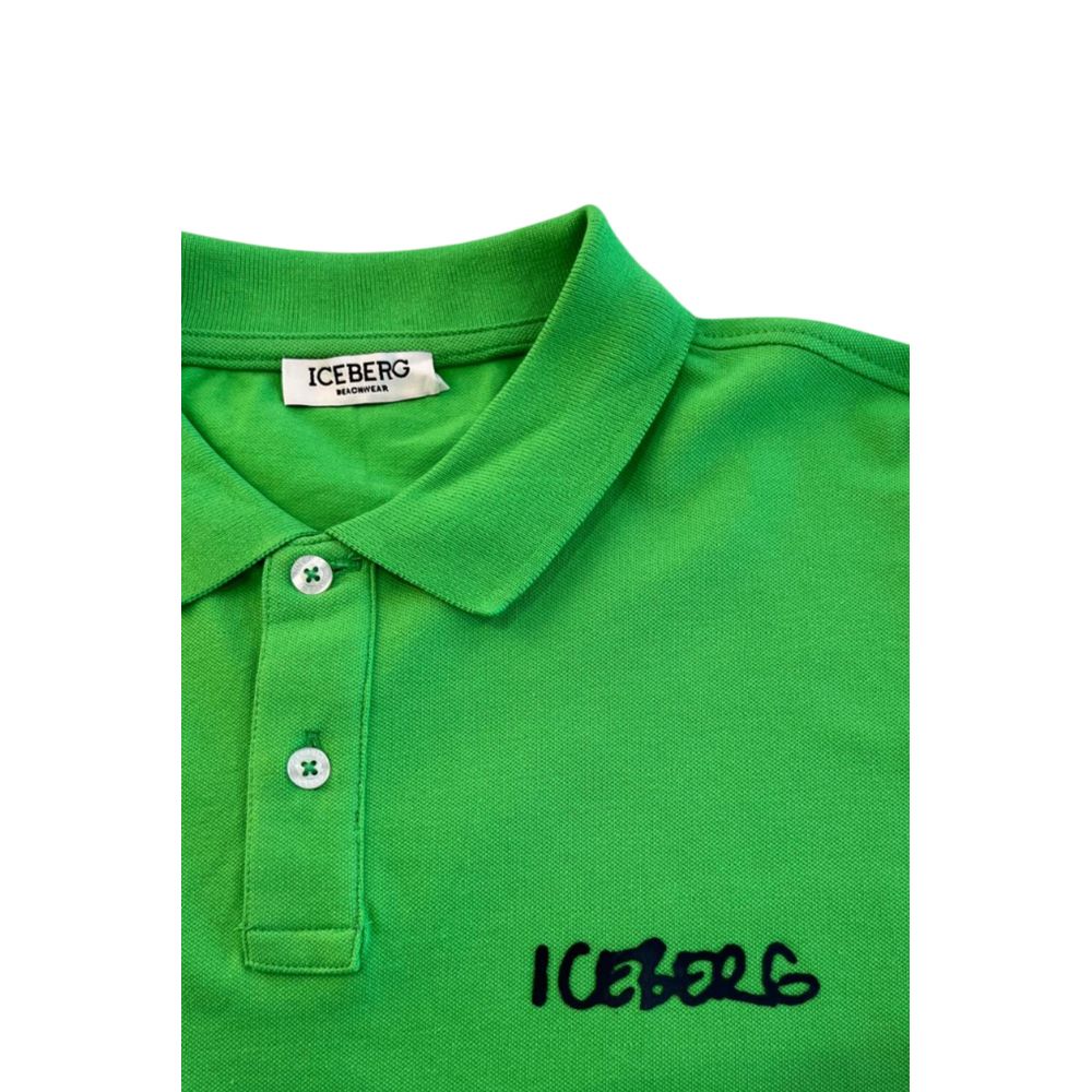 Isbjerggrøn bomuldspoloshirt til mænd