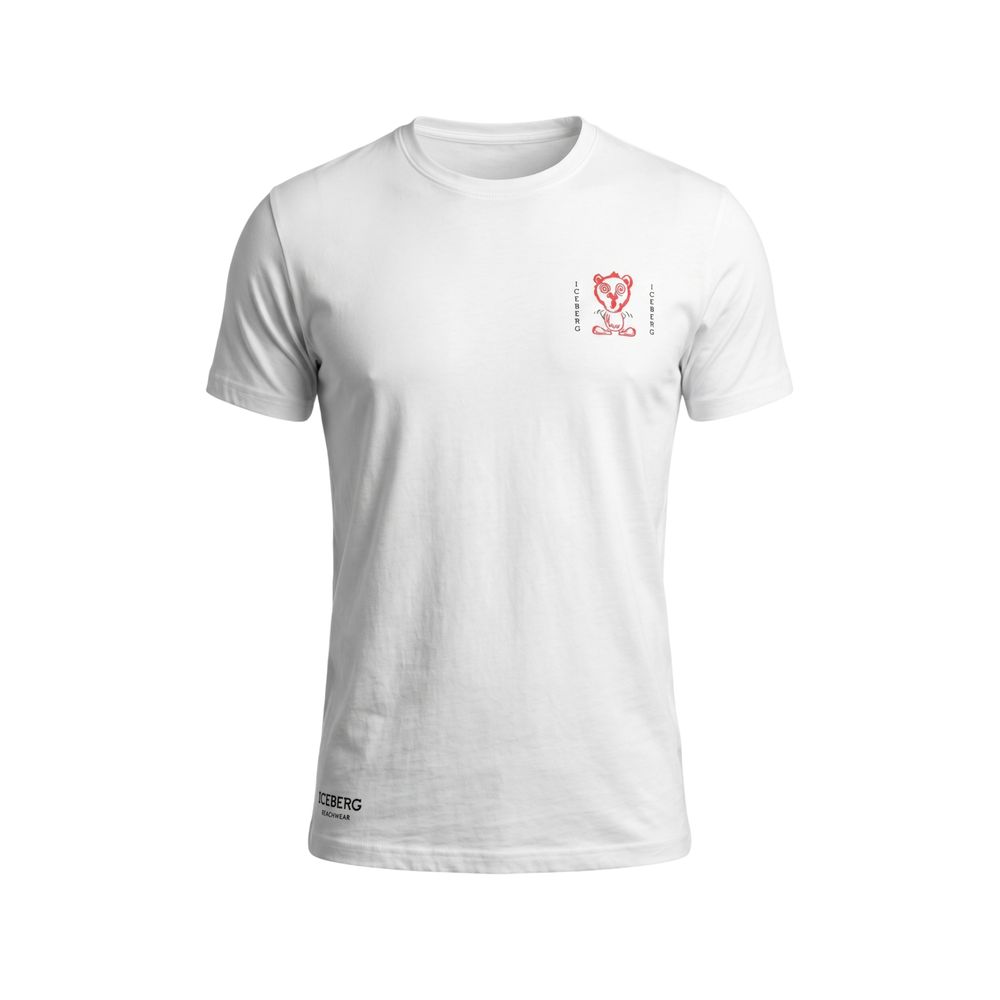 Isbjerg Hvid Bomuld Herre T-shirt