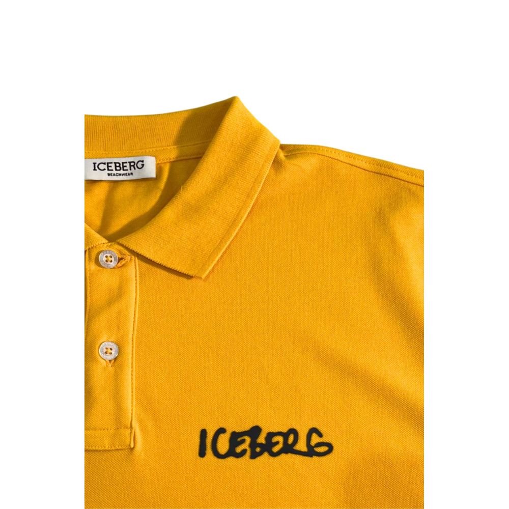 Isbjerggul bomuldspoloshirt til mænd