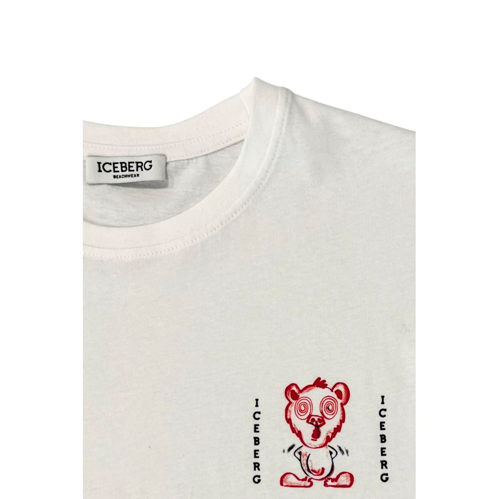 Isbjerg Hvid Bomuld Herre T-shirt