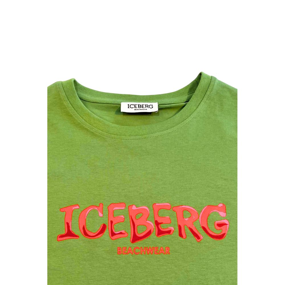 Isbjerggrøn bomulds-T-shirt til mænd