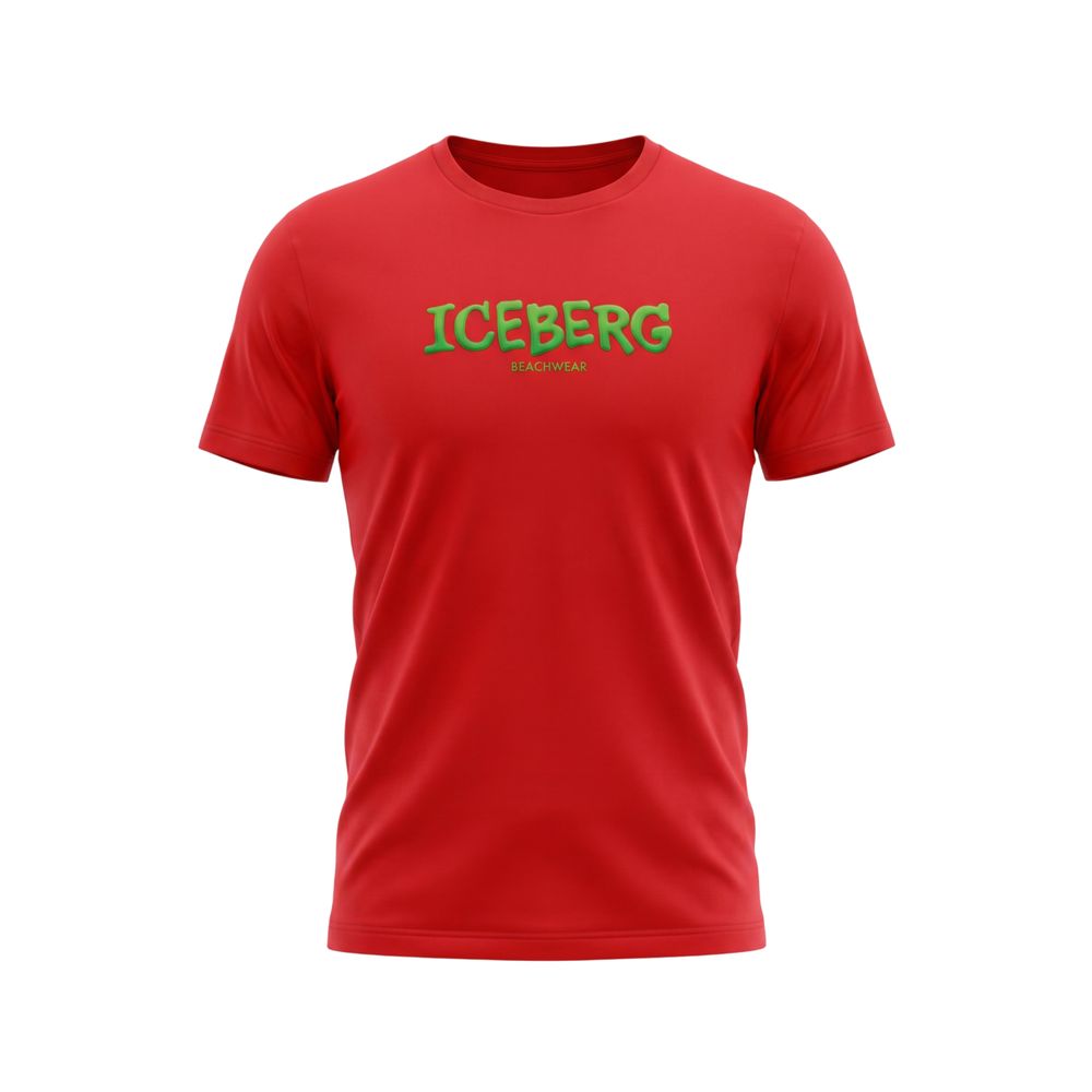 Isbjergrød bomulds-T-shirt til mænd