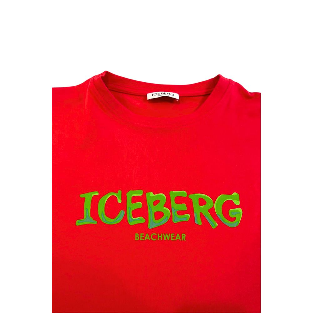 Isbjergrød bomulds-T-shirt til mænd