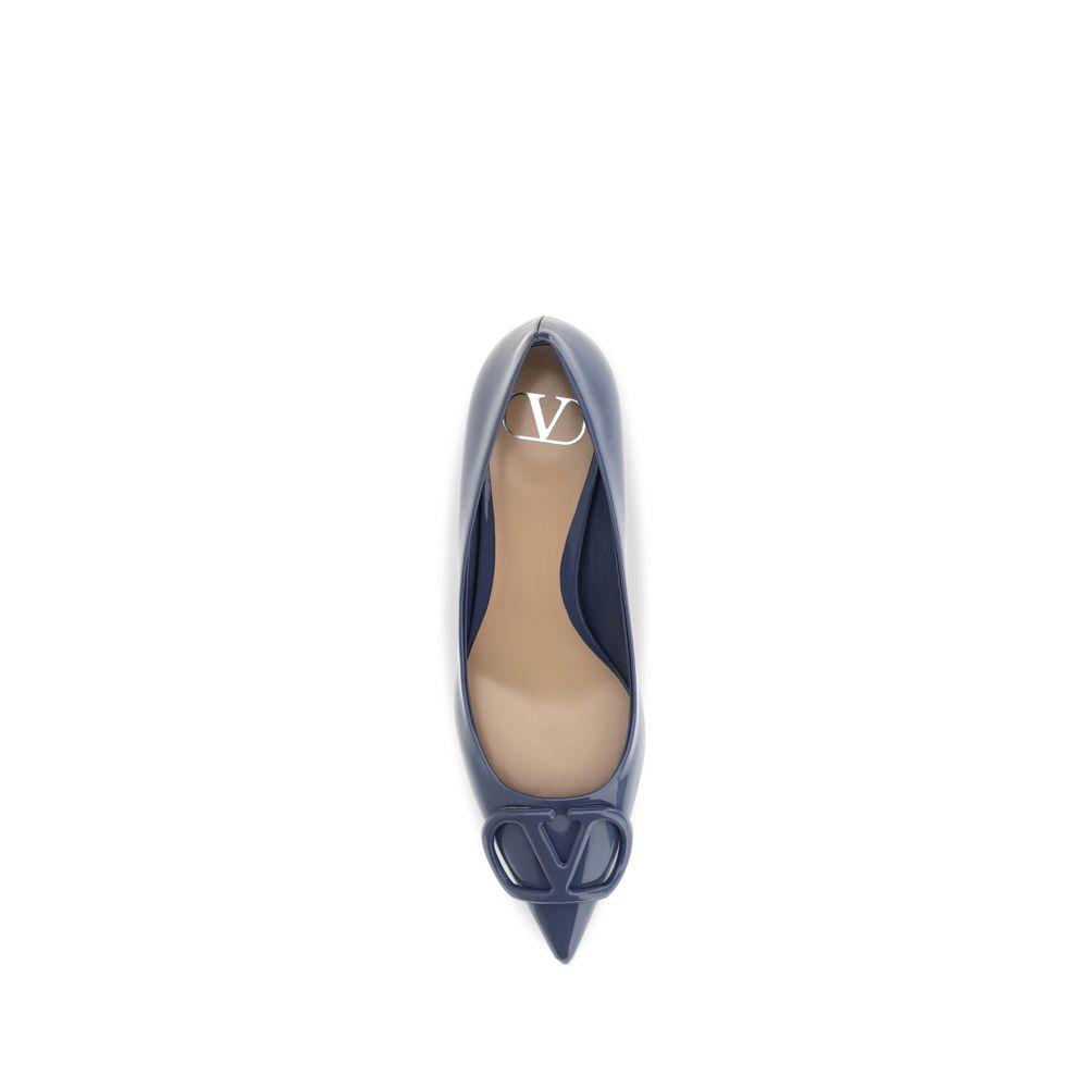 Valentino Garavani Blue Calf Leather Bos Taurus High Heel Pumps