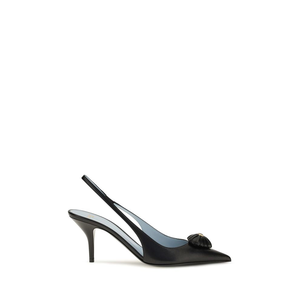 Valentino Garavani Black Calf Leather Bos Taurus High Heel Pumps