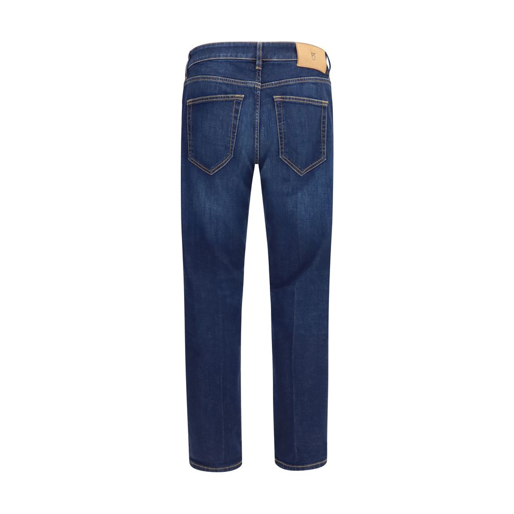 PT Torino Blue Cotton Straight-Leg Jeans
