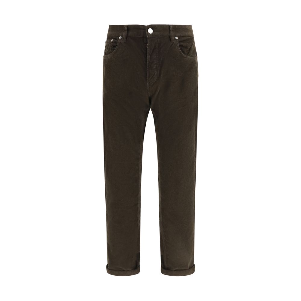 PT Torino Brown Cotton Casual Pants