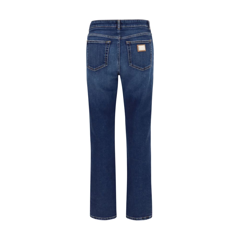 Dolce & Gabbana Blue Cotton Straight-Leg Jeans