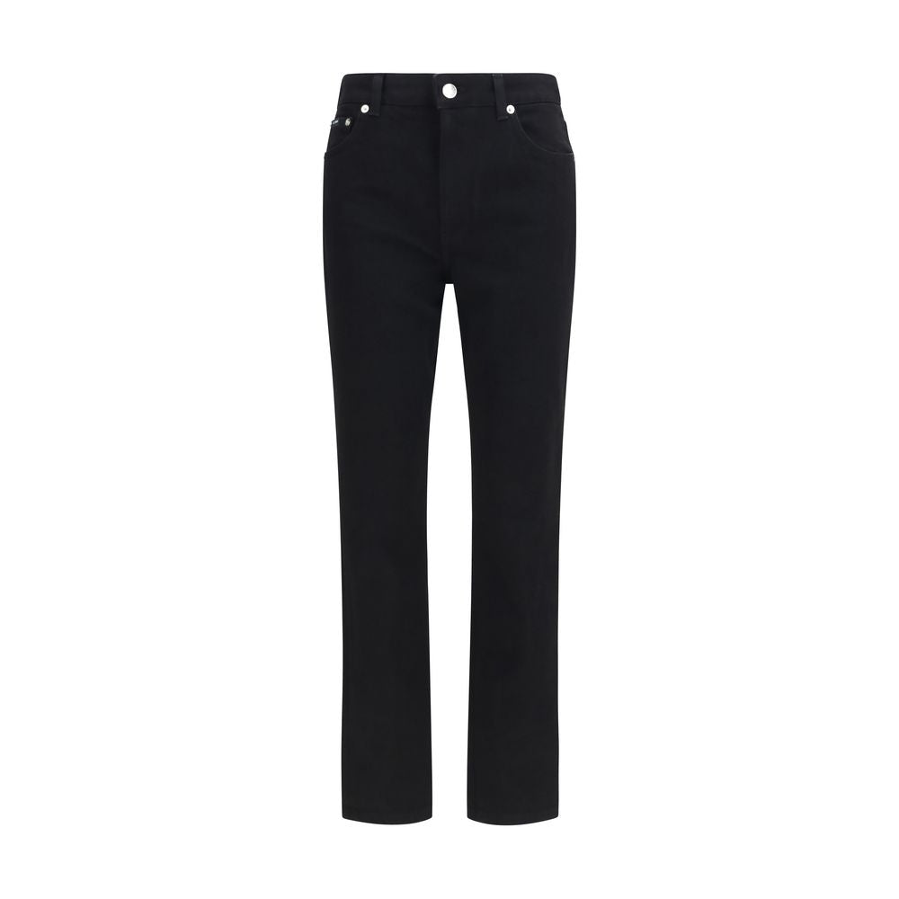 Dolce & Gabbana Black Cotton Straight-Leg Jeans