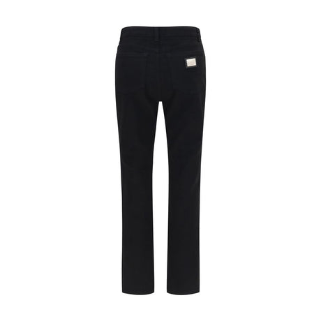 Dolce & Gabbana Black Cotton Straight-Leg Jeans