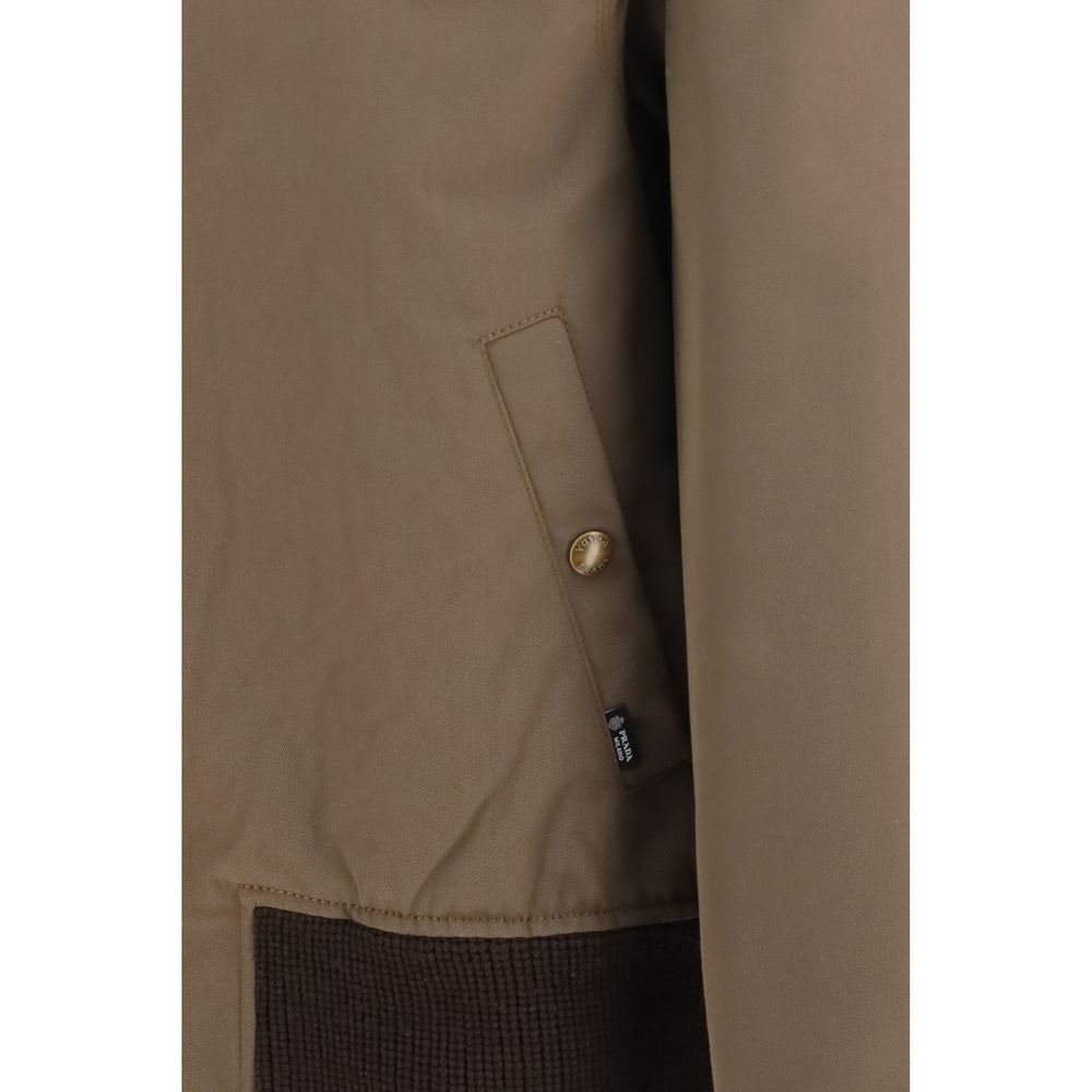 Prada Brown Cotton Full-Length Jacket