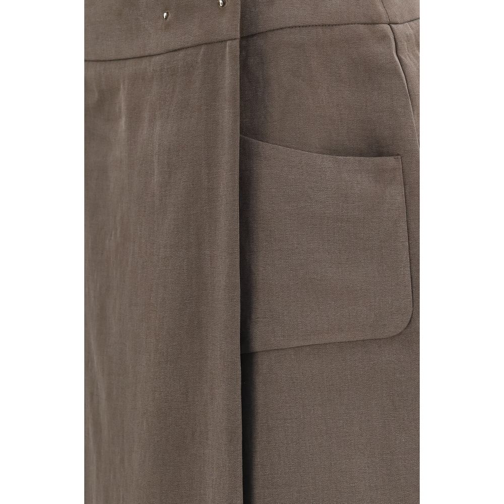 Giorgio Armani Brown Silk Long Skirt