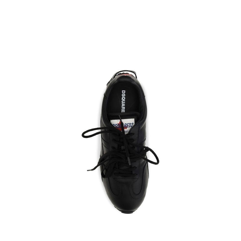 Dsquared² Black Calf Leather Bos Taurus Athletic Sneakers