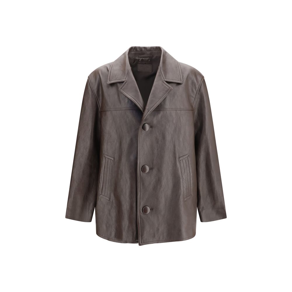 Prada Brown Lamb Leather Leather Jacket