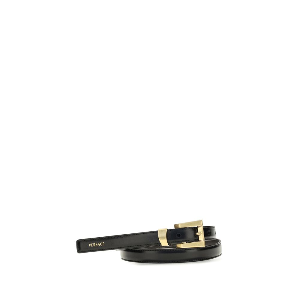 Versace Black Calf Leather Bos Taurus Regular Belt