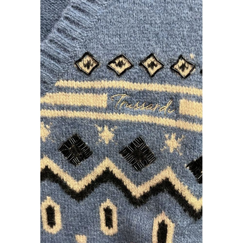 Trussardi Jeans Blue Nylon Women Sweater Vest