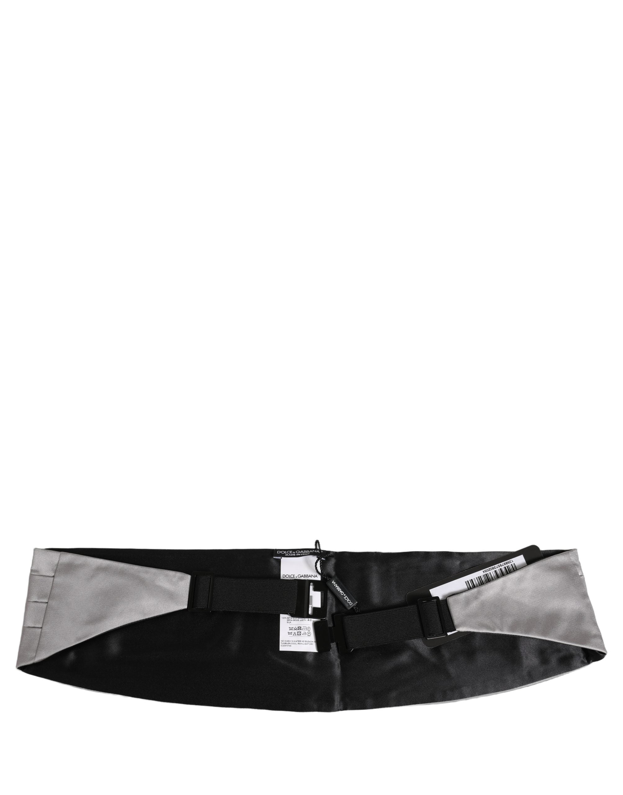 Dolce & Gabbana Gray Men 100% Silk Belt Waist Cummerbund
