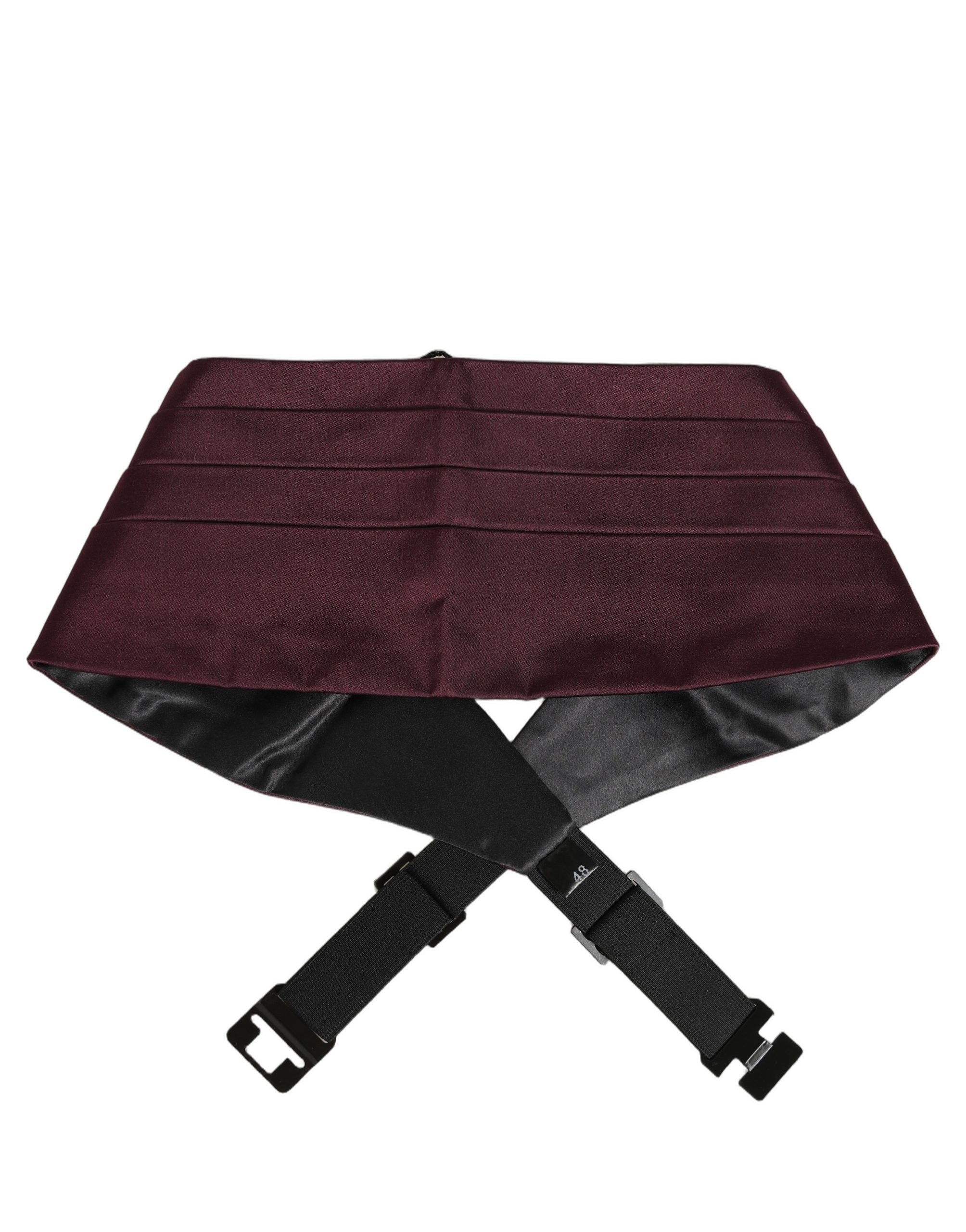 Dolce & Gabbana Maroon Men 100% Silk Belt Waist Cummerbund