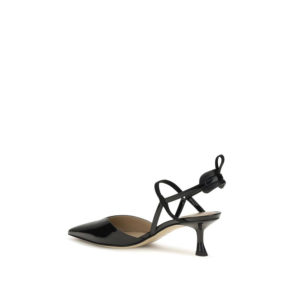 Fendi Black Calf Leather Bos Taurus High Heel Pumps