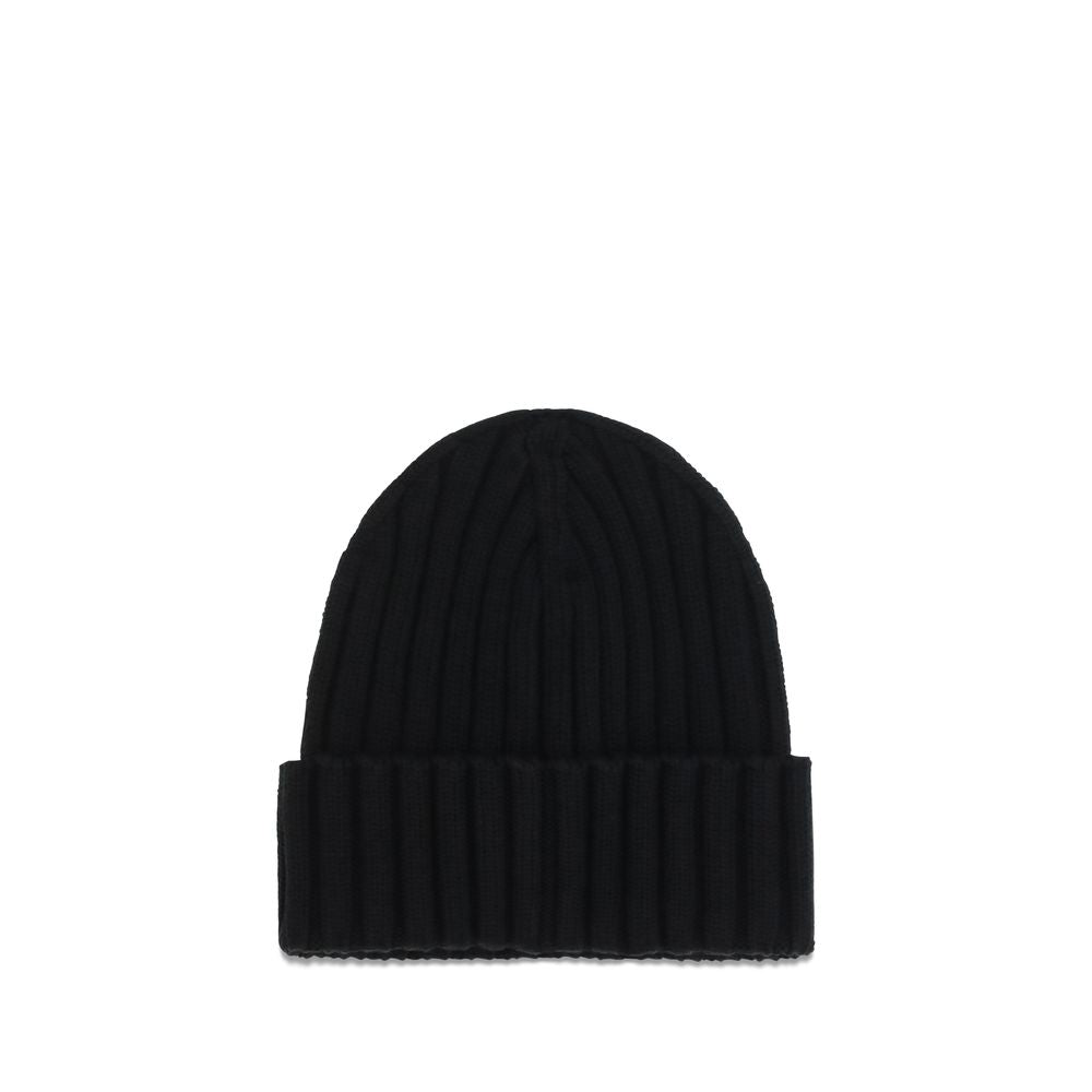 Moncler Black Wool Oves Aries Beanie