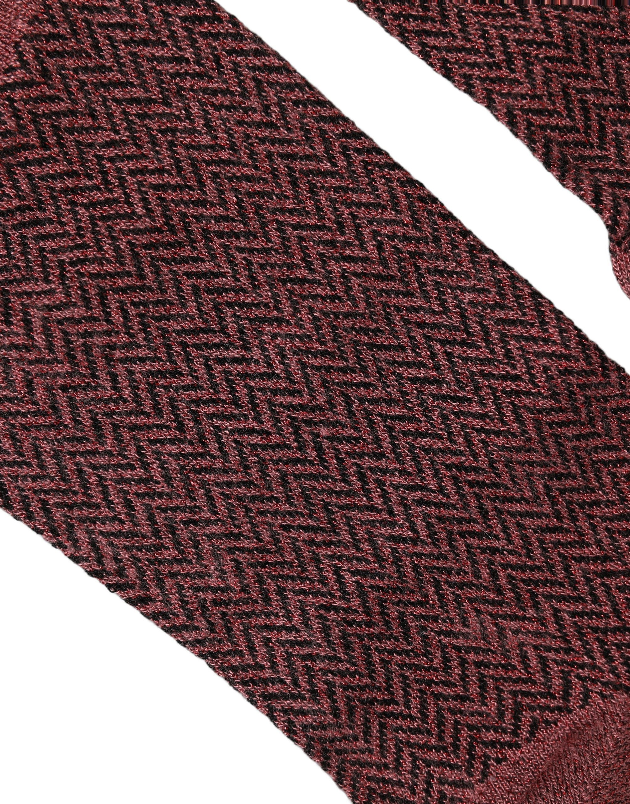 Dolce & Gabbana Burgundy Viscose Over The Calf Accessory Socks
