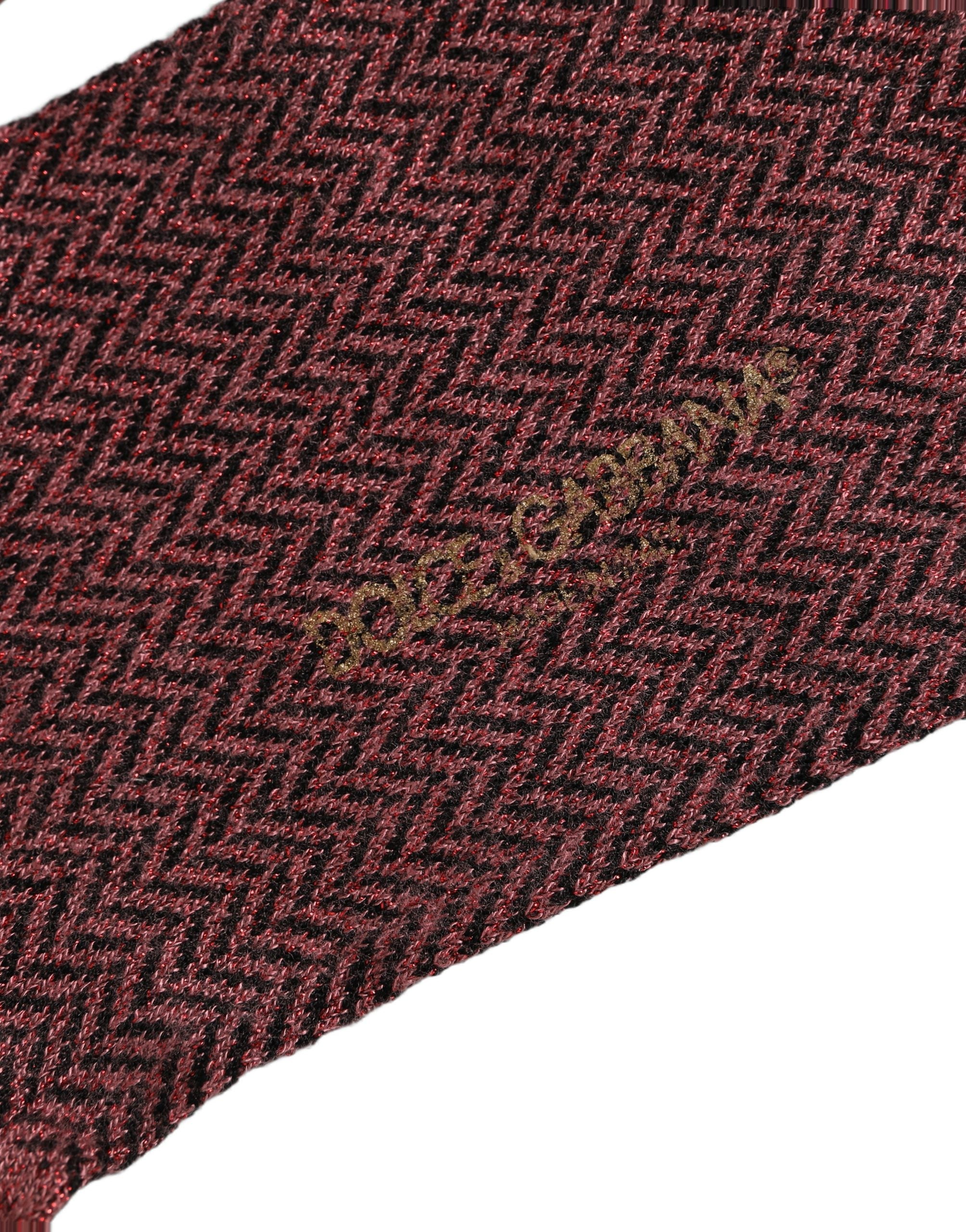 Dolce & Gabbana Burgundy Viscose Over The Calf Accessory Socks