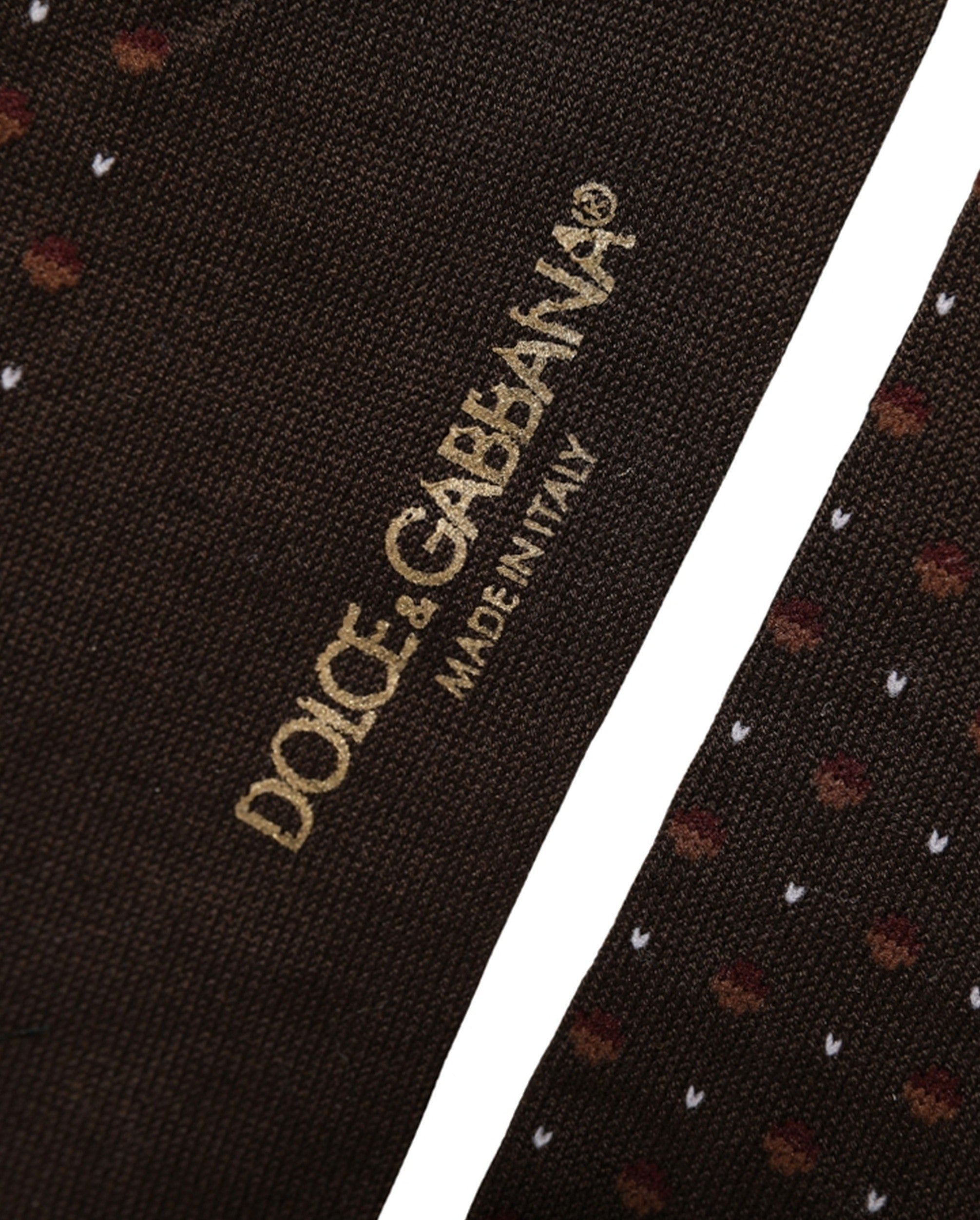 Dolce & Gabbana Burgundy Polka Dot Over The Calf Accessory Socks