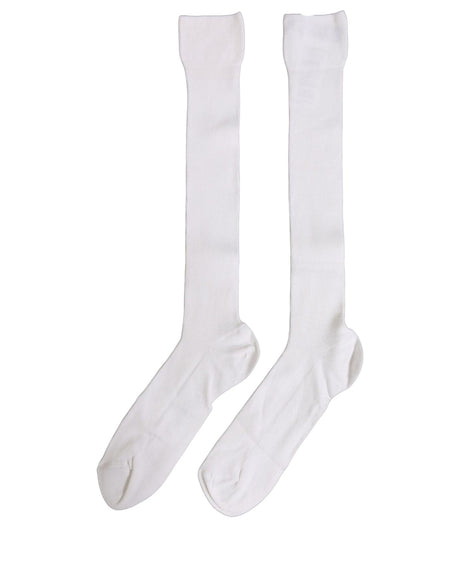 Dolce & Gabbana Men White Viscose Over The Calf Accessory Socks